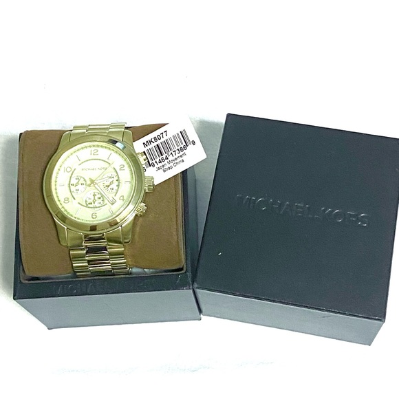 MICHAEL KORS “OVERSIZED RUNWAY” MK8077 GOLD WATCH - Picture 6 of 12